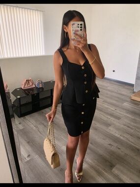 Black Button-Front Pencil Skirt — Women
